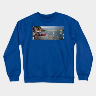 Picturesque Italian Village on the Largest Lake Island in Europe Crewneck Sweatshirt